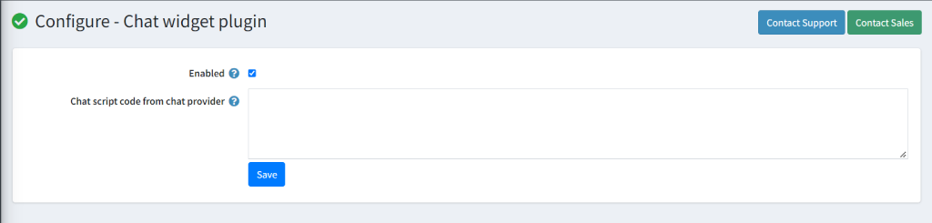 chat widget configuration 